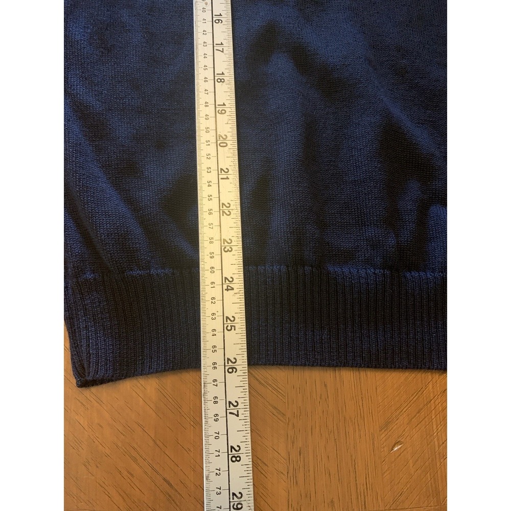 Brooks Brothers Extra Fine Italian Merino Wool Sweater Navy 1/4 Button Up Mens M - Picture 16 of 16
